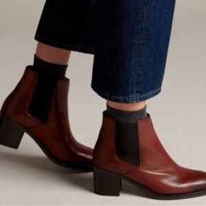 Clarks Mascarpone Bay Ankle Boots Women's Brown Chelsea Leather Booties Size 8